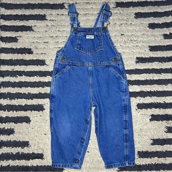 Vintage Baby Guess Jeans 100% cotton denim overalls baby size 24 months - Picture 1 of 8